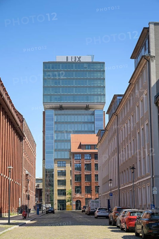 Narva-Hochhaus, Oberbaum City, Naglerstraße, Friedrichshain, Friedrichshain-Kreuzberg, Berlin, Germany, Europe