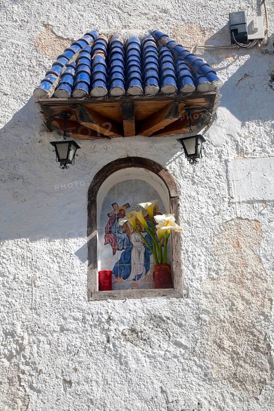 Small religious shrine in the village of Bubion, High Alpujarras, Sierra Nevada, Granada province, Spain, Europe