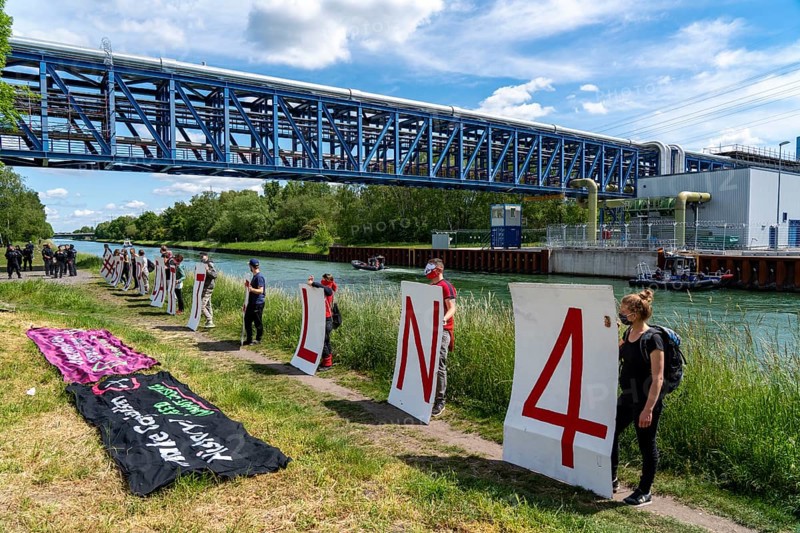 Protest against the Uniper coal-fired power plant Datteln 4, organised by the Endegelände group, Datteln, North Rhine-Westphalia, Germany, Europe