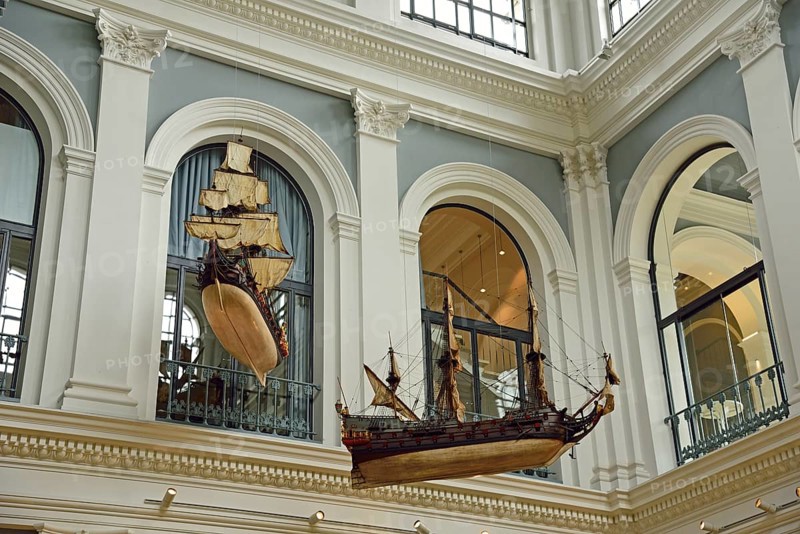 Europe, Germany, Hamburg, City, Chamber of Commerce, House in the House, Ship models of convoy ships, Hamburg, Hamburg, Federal Republic of Germany, Europe