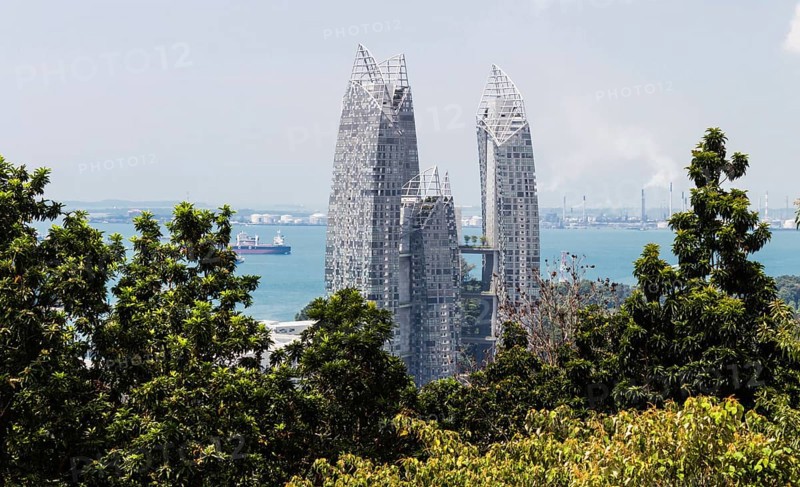 A modern building surrounded by jungle, Singapore, Asia