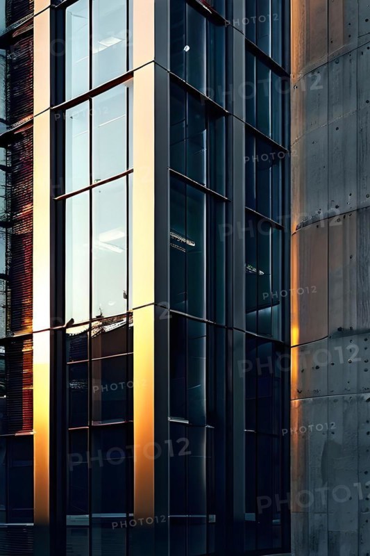 KI generated architectural structure melding computer aided design illustrations with genuine photoelements, AI generated