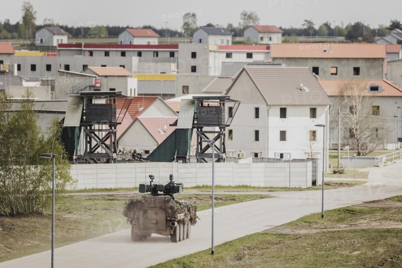 Pandur II 8x8 of the Czech Army, taken during an exercise of the German Armed Forces with forces from Norway and the Czech Republic during the 'Wettiner Schwert' exercise as part of Quadriga 2024 in the training town of Schnöggersburg, 8 April 2024