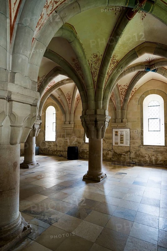Interior view, Chapter House, Cistercian Monastery Bebenhausen, Tübingen, Baden-Württemberg, Germany, Europe