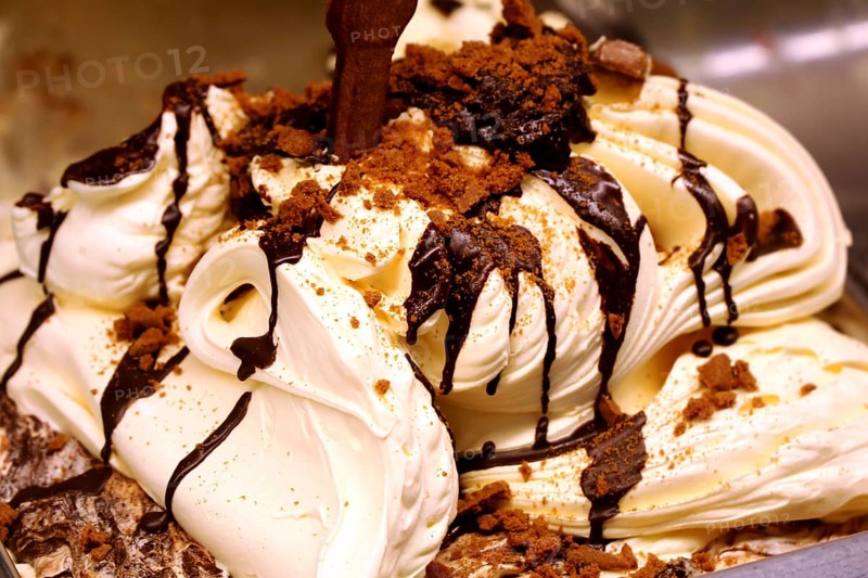 Italian ice cream in the ice cream parlour (Original italian ice cream)