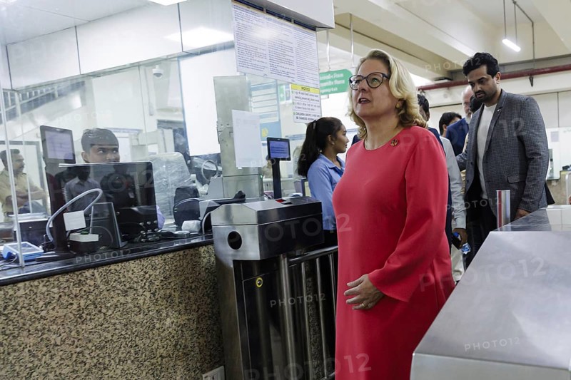 Svenja Schulze (SPD), Federal Minister for Economic Cooperation and Development, visits a metro station and the technology room with explanations from Siemens India in Ahmedabad, 15/09/2024