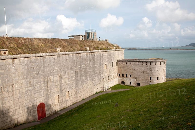 Perimeter defensive walls to Nothe Fort built in 1872 Weymouth, Dorset, England, United Kingdom, Europe