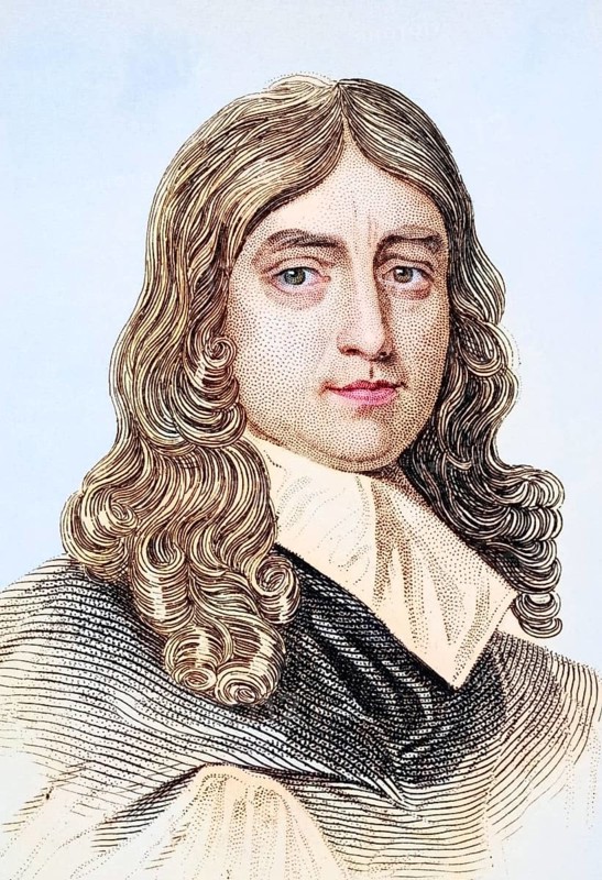 John Milton, 1608-1674, English poet, illustration from Old England's Worthies, published around 1880, Historical, digitally restored reproduction from a 19th century original, Record date not stated