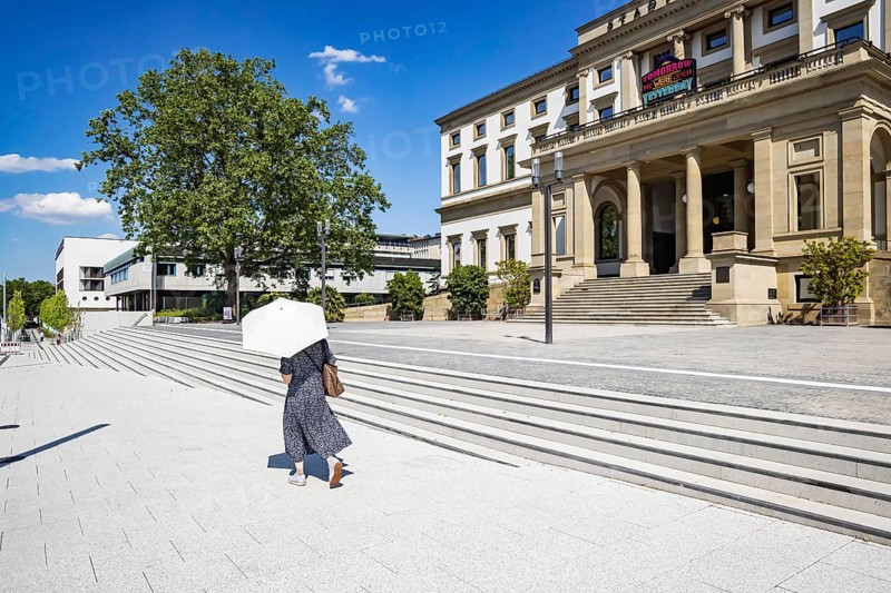 Stuttgart City Museum with new staircase, Stadtpalais. Wilhelmspalais, former residence of the last king of Württemberg, Wilhelm II. Stuttgart, Baden-Württemberg, Germany, Europe