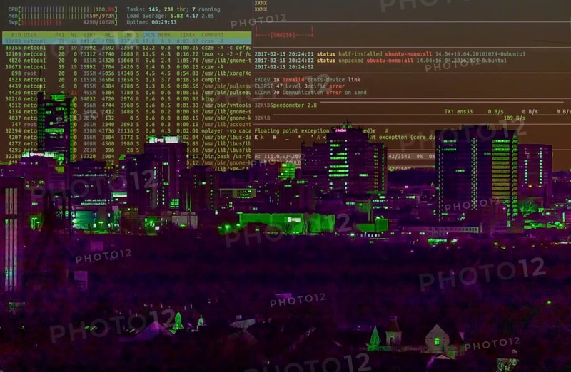 Symbolic image cyberattack, computer crime, cybercrime, computer hackers attack the IT infrastructure of a city, Essen