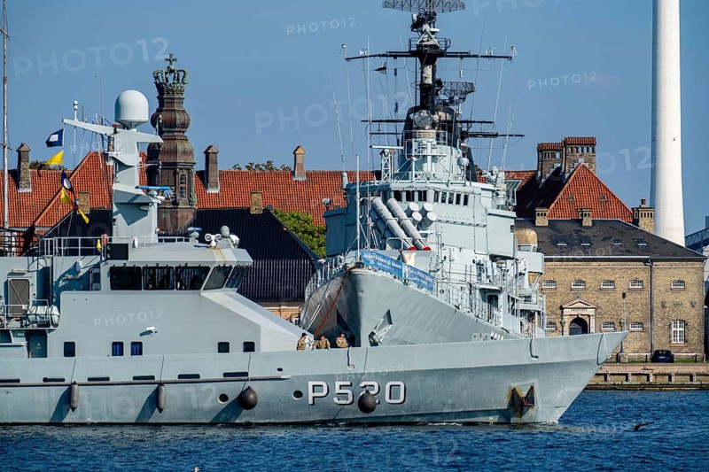 Patrol boats P520, Diana, at Holmen naval base, museum ship frigate Peder Skram, Copenhagen, Denmark, Europe