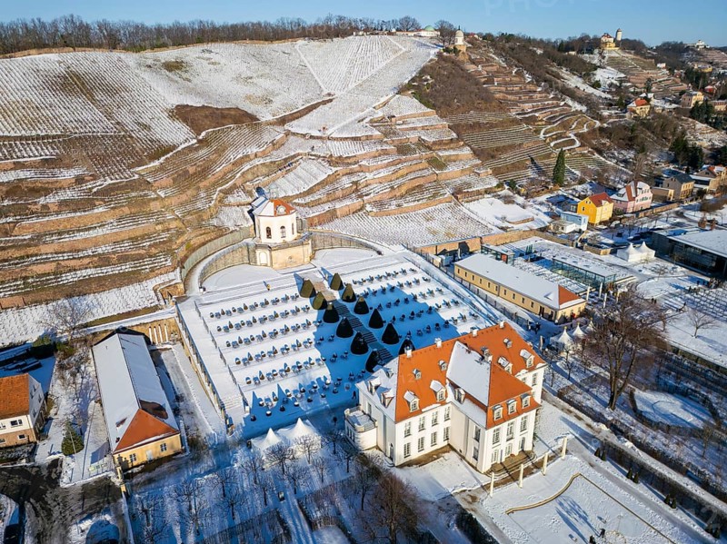 State Winery Schloss Wackerbarth in Winter, Radebeul, Saxony, Germany, Europe