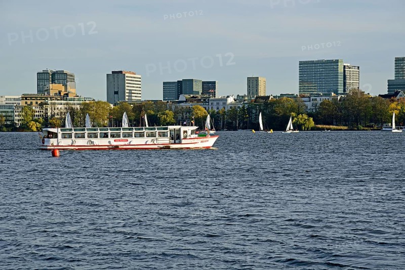 Europe, Germany, Hamburg, City, Outer Alster Lake, Alster boat Seebek, Hamburg, Hamburg, Federal Republic of Germany, Europe