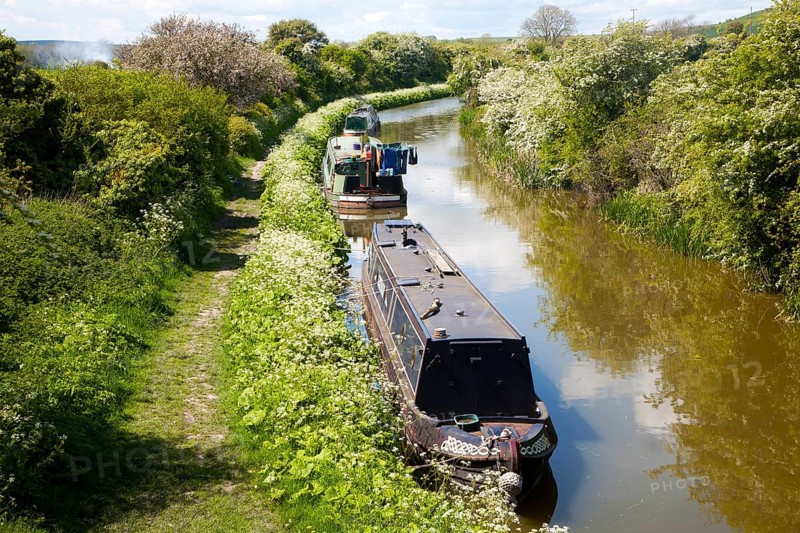 Kennet and Avon canal stretch between All Cannings and Alton Barnes, Vale of Pewsey, Wiltshire, England, United Kingdom, Europe