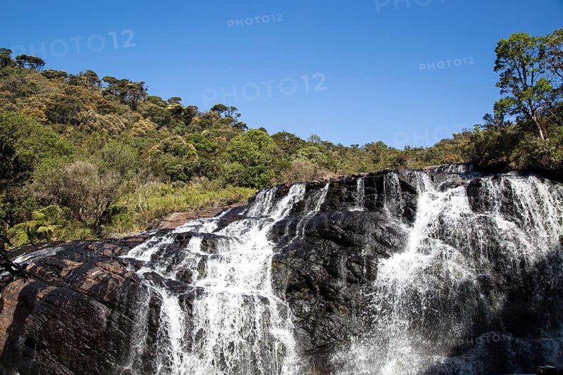 Baker's Falls waterfall, Horton Plains National Park, Central Province, Sri Lanka, Asia Baker's Falls waterfall, Horton Plains National Park, Central Province, Sri Lanka, Asia