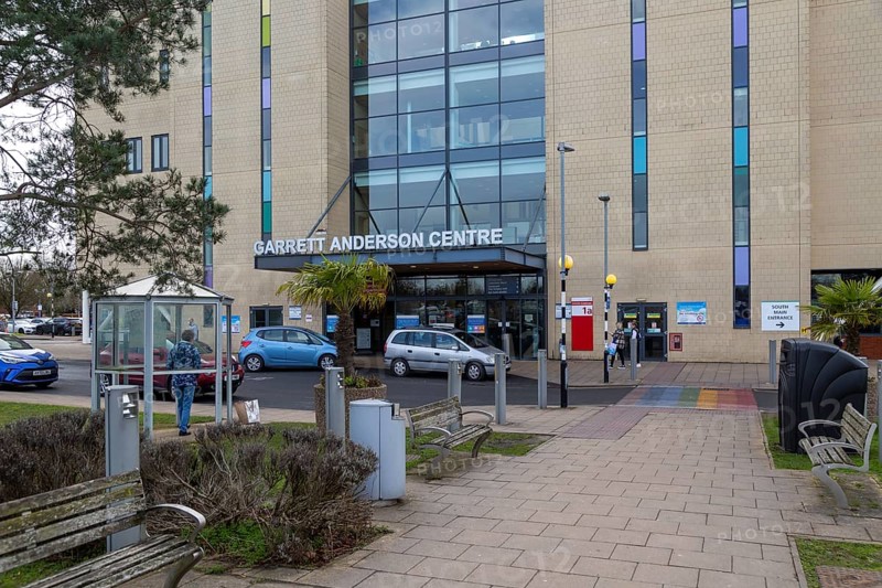 Garrett Anderson Centre building, Ipswich hospital, Suffolk, England, UK, Accident and Emergency department entrance