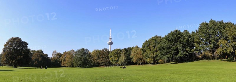 The large play area in Luisenpark Mannheim, with the telecommunications tower in the background
