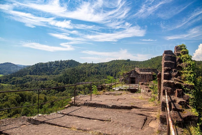 Wasigenstein Castle (Alsace, France) . The castle ruins are the remains of a medieval rock castle in the Palatinate Forest-North Vosges biosphere reserve