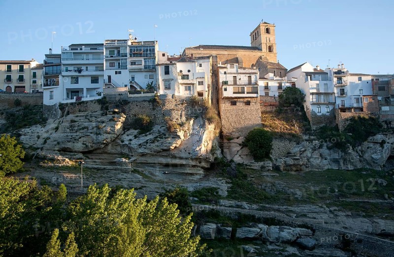 River Tajo limestone gorge cliffs, Alhama de Granada, Spain, Europe