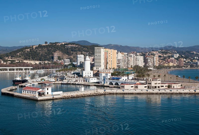 Beach front apartment buildings Malaga, Spain, Europe