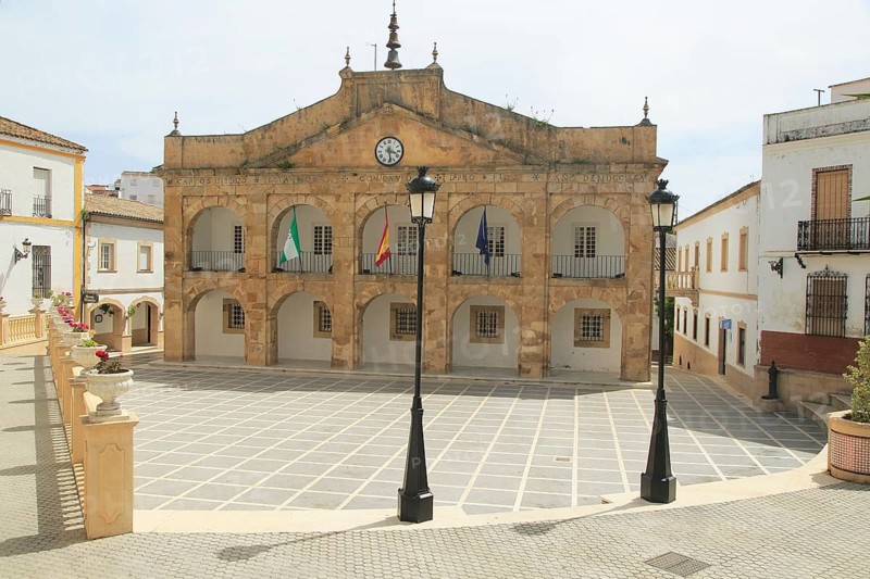 Historic town hall Ayuntamiento building, Cortes de la Frontera, near Ronda, Malaga province, southern Spain