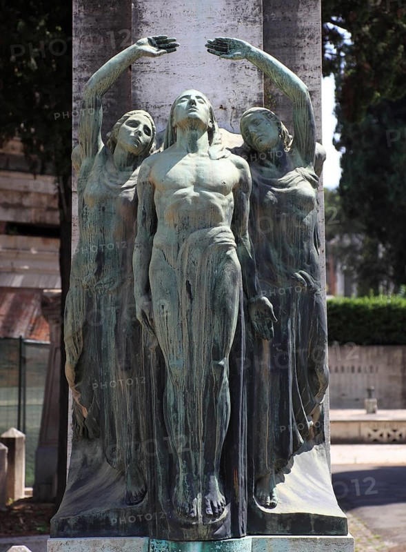 Campo Verano, Cimitero Comunale Monumentale Campo Verano, the largest cemetery in Rome in the Tibertino district, Italy, Europe