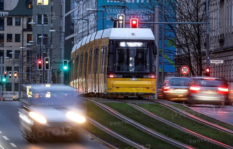 Free ride for the BVG M5 tram at Invalidenstraße, Berlin, 27/02/2023