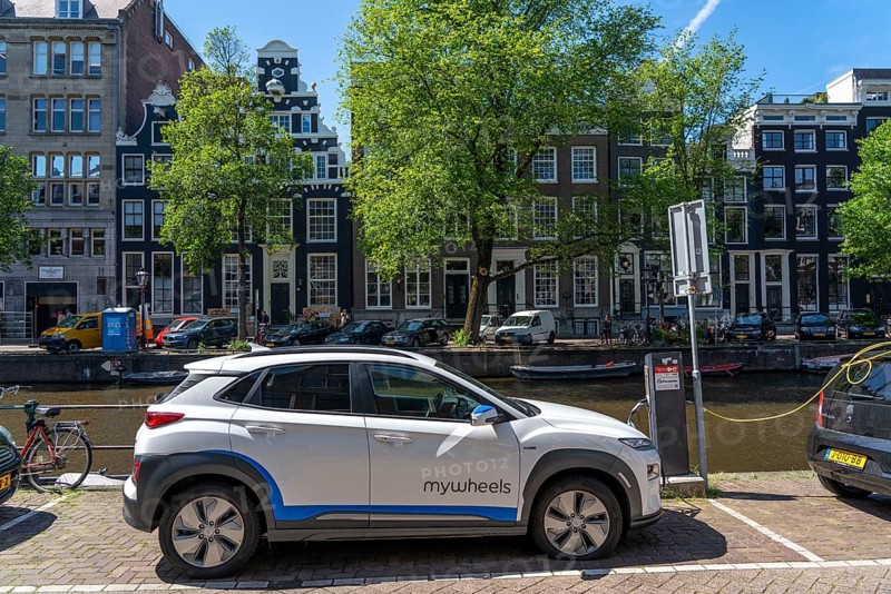 E-car charging station, Mywheels car sharing, Amsterdam, Netherlands