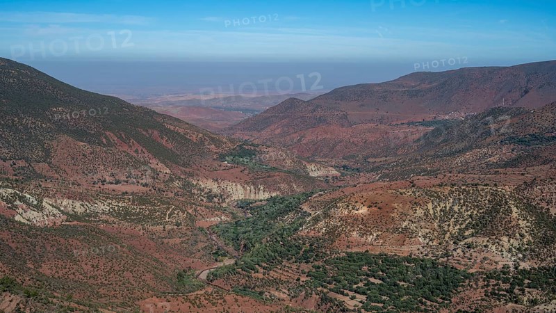 Mountain landscape on the Tizi-n-Tichka pass road, High Atlas, Morocco, Africa