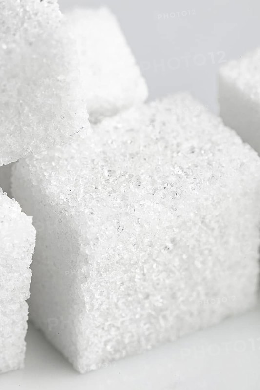 Macro absorption of white sugar cubes