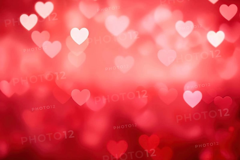 A romantic and dreamy background featuring heart-shaped bokeh lights, perfect for Valentine's Day or love-themed designs, AI generated