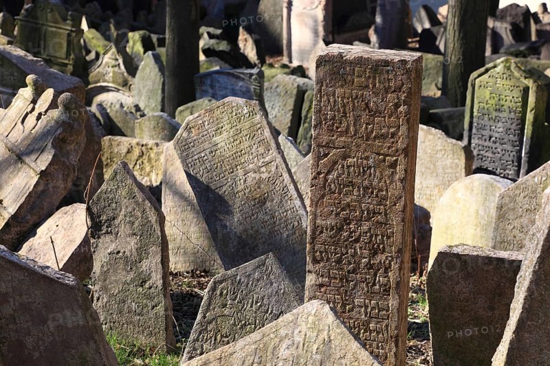 The Old Jewish Cemetery in the Josefov district is one of the most historically significant Jewish cemeteries in Europe. It contains over 12, 000 gravestones and presumably the remains of 100, 000 people, Prague, Czech Republic, Europe
