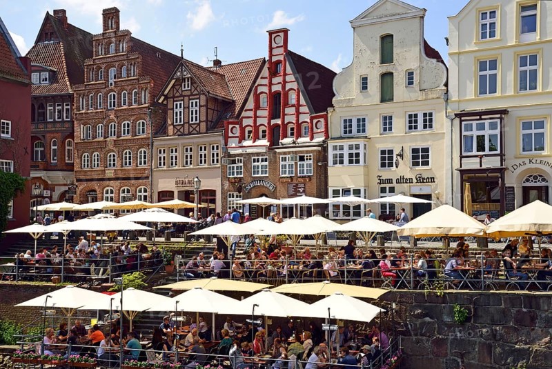 Europe, Germany, Lower Saxony, Hamburg Metropolitan Region, Lüneburg, Stintfang, Restaurant Terasse, Europe