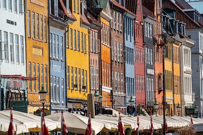 Nyhavn, in the Frederiksstaden district, harbour district with houses over 300 years old, promenade with many cafés, pubs, restaurants, canal, tourist attraction, Copenhagen, Denmark, Europe