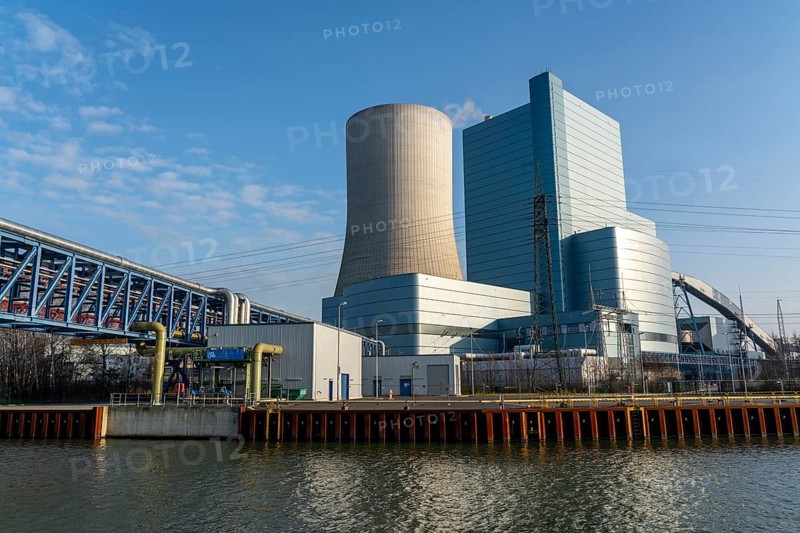 The Datteln 4 hard coal-fired power plant, operated by Uniper, on the Dormtund-Ems Canal, scheduled to go online in summer 2020 following the coal compromise, Datteln, Germany, Europe