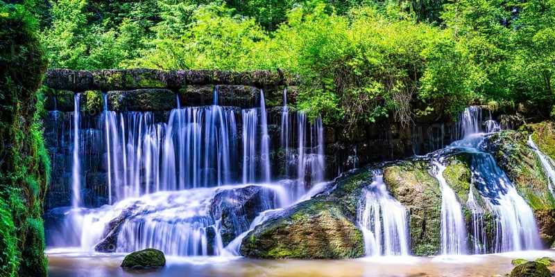 Geratser waterfall, near Rettenberg, Allgäu, Bavaria, Germany, Europe