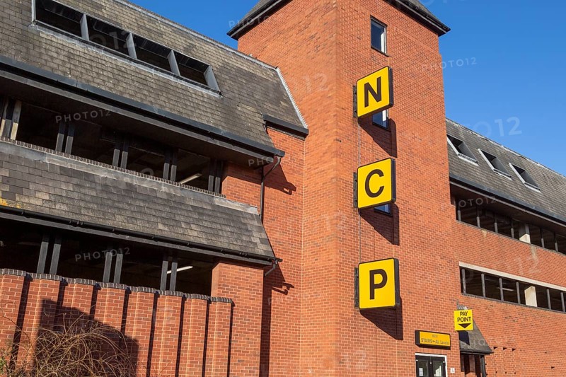 NCP sign, National Car Parks, Foundation Street, Ipswich, Suffolk, England, UK