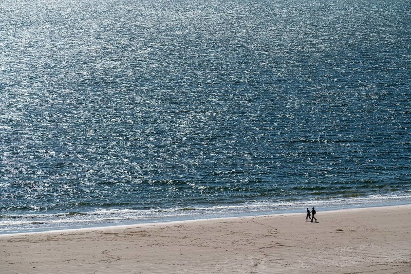 Strollers on the beach near Zoutelande Province of Zeeland, Walcheren Peninsula, Netherlands
