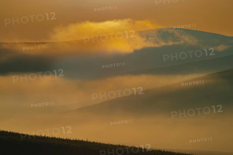 Sunrise in the Crete Senesi, Province of Siena, Tuscany, Italy, Europe