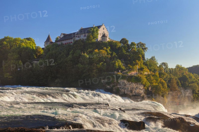 Rhine Falls of Schaffhausen with Laufen Castle, Neuhausen near Schaffhausen, Switzerland, Neuhausen, Canton of Schaffhausen, Switzerland, Europe