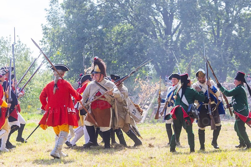 The Great Encampment near Mühlberg, also known as the Lustlager von Zeithain, was a grandiose troop display by Augustus the Strong, combined with a display of royal splendour, which took place from 31 May to 28 June 1730 not far from the towns of Riesa and Großenhain between the villages of Zeithain, Glaubitz and Streumen. Since 2022, a re-enactment has been taking place on the historic site, which is dedicated to recreating the camp of 1730, Zeithainer Lustlager, Zeithain, Saxony, Germany, Europe