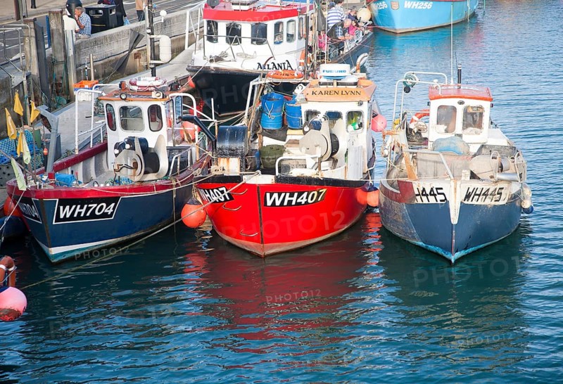 Colourful fishing boats in the harbour at Weymouth, Dorset, England, United Kingdom, Europe