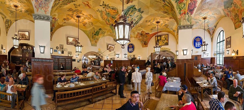 Hofbräuhaus Interior Panorama Munich Germany