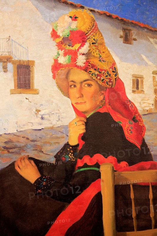 'Esperando al Galon' painting 1946, Juan Caldera Rebolledo (1897-1946) in the museum, Caceres, Extremadura, Spain, Europe