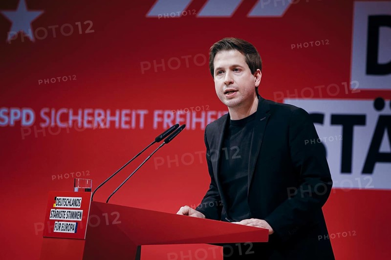 Kevin Kuehnert, Secretary General of the SPD, recorded at the European Delegates' Conference of the Social Democratic Party of Germany in Berlin, 28 January 2024