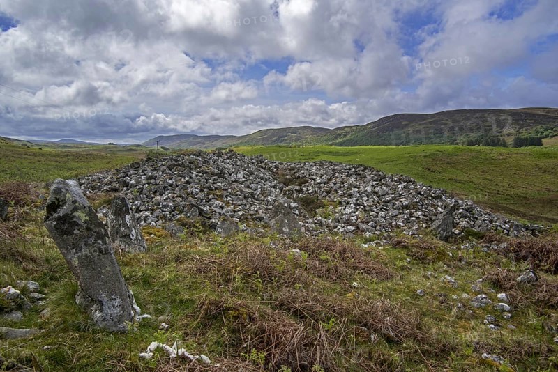 Coille na Borgie, Neolithic chambered cairns in the Strathnaver glen near Bettyhill, Caithness, Scottish Highlands, Scotland, UK
