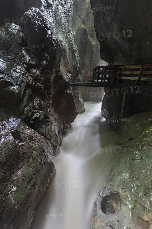 The river Weißbach running through the Seisenbergklamm, Seisenbachklamm, gorge near Weißbach bei Lofer, Saalachtal, Salzburg, Salzburger Land, Austria, Europe