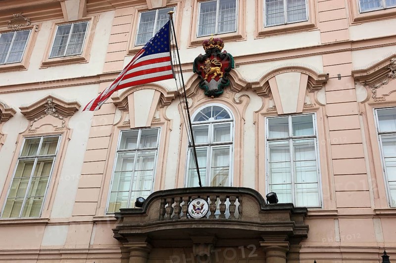 Building of the American Embassy in the Prague Lesser Town district, Prague, Czech Republic, Europe