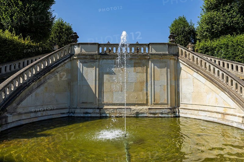 The Grosssedlitz Baroque Garden with the Friedrich Palace is located on a hill on the left bank of the Elbe to the south-east of Dresden in Grosssedlitz, which belongs to the town of Heidenau in the Free State of Saxony, Grosssedlitz Baroque Garden, Heidenau, Saxony, Germany, Europe
