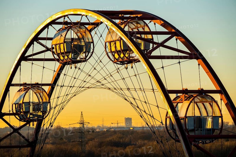 Zollverein Coal Mine Industrial Complex World Heritage Site, the sun wheel on the coking plant, Essen, Germany, Europe